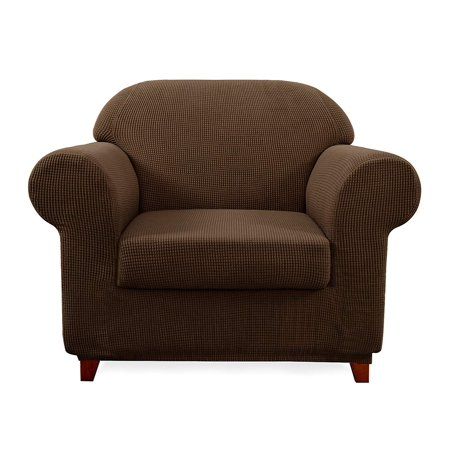 subrtex 2 piece print jacquard spandex fabric stretch chair slipcovers gray